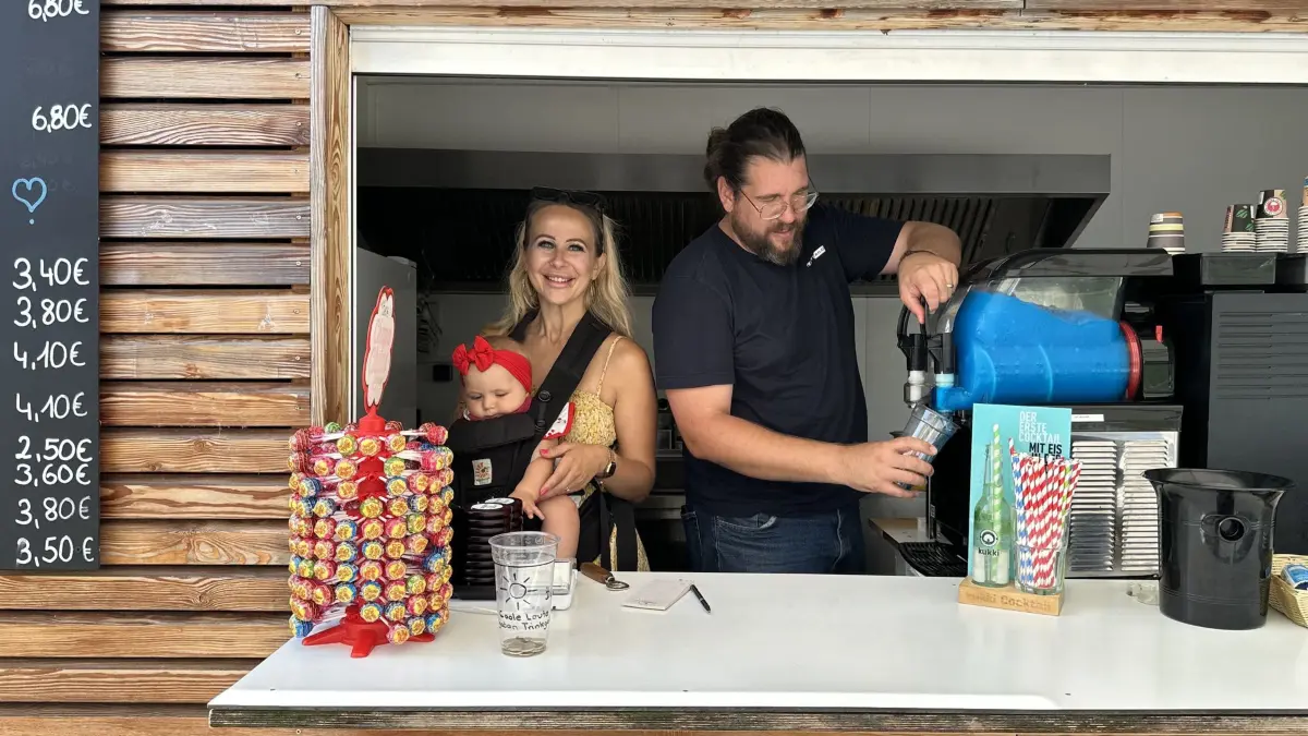 Vildana und Clemens Vohrer betreiben einen Kiosk am Kirchentellinsfurter Baggersee.