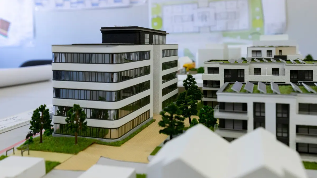 Geislingen, GSW, Baustelle Bruckwiesen, Projekt Gate West, Modell