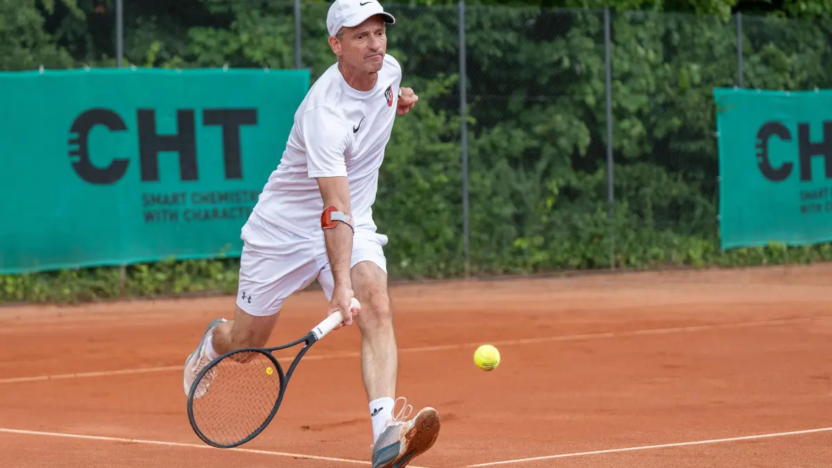 TC Tübingen vs. 1. TC RW Wiesloch, Tennis, Regionalliga Südwest, Saison 2025, 12.07.2025: Joachim Peter (TC Tübingen.#4), TC Tübingen vs. 1. TC RW Wiesloch, Tennis, Regionalliga Südwest, Saison 2025, 12.07.2025,
Foto: Eibner-Pressefoto/Eibner-Pressefoto/Stefan Rosenfeld