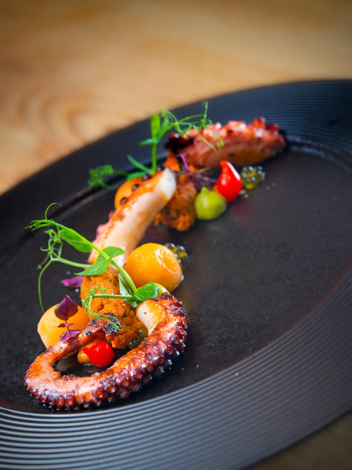 Zweiter Gang: Pulpo mit Melone