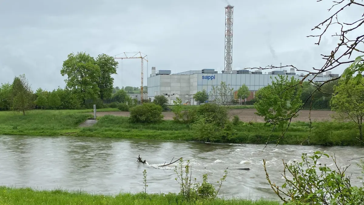 Sappi: Sappi in Ehingen - im Vordergrund die Donau bei Ehingen-Berg