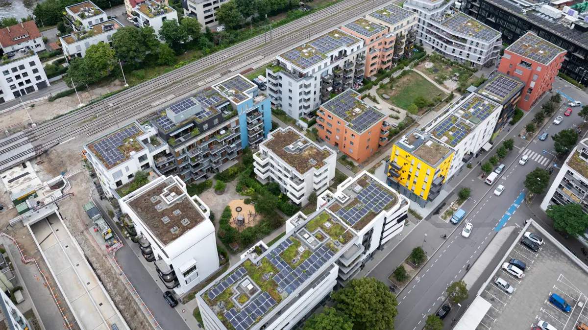 Das Viertel "Alter Güterbahnhof" in Tübingen.