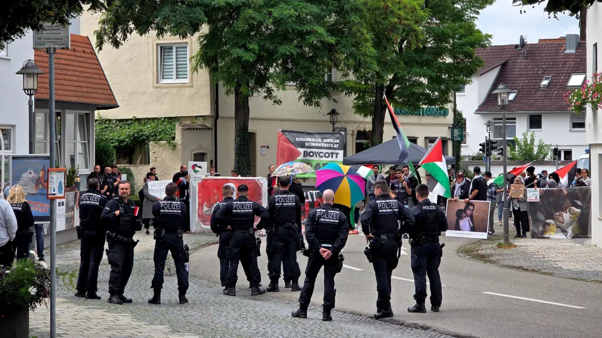 Pro-palästinensische Demonstration Demo Protest Hindenburgstraße Langenau 03.08.2025