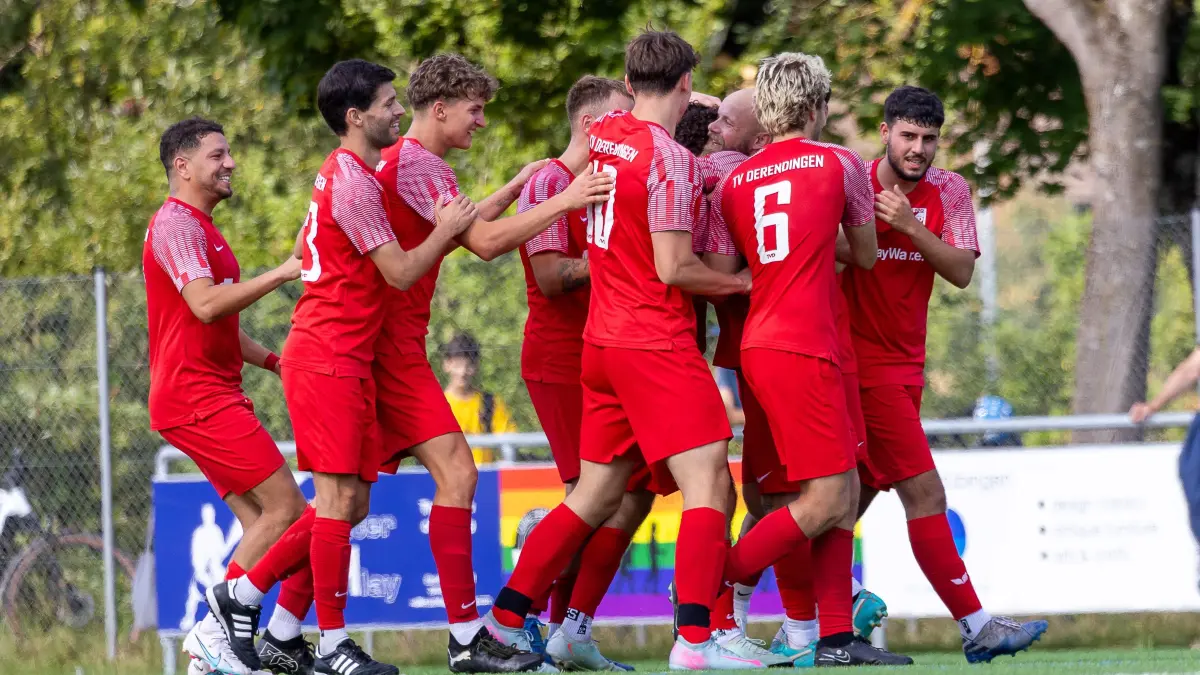 TV Derendingen vs. SV 03 Tuebingen, Fussball, Bezirksliga Alb, 2. Spieltag, Spielzeit 2025/2026, 24.08.2025: Jubel (TV Derendingen)
TV Derendingen vs. SV 03 Tuebingen, Fussball, Bezirksliga Alb, 2. Spieltag, Spielzeit 2025/2026, 24.08.2025
