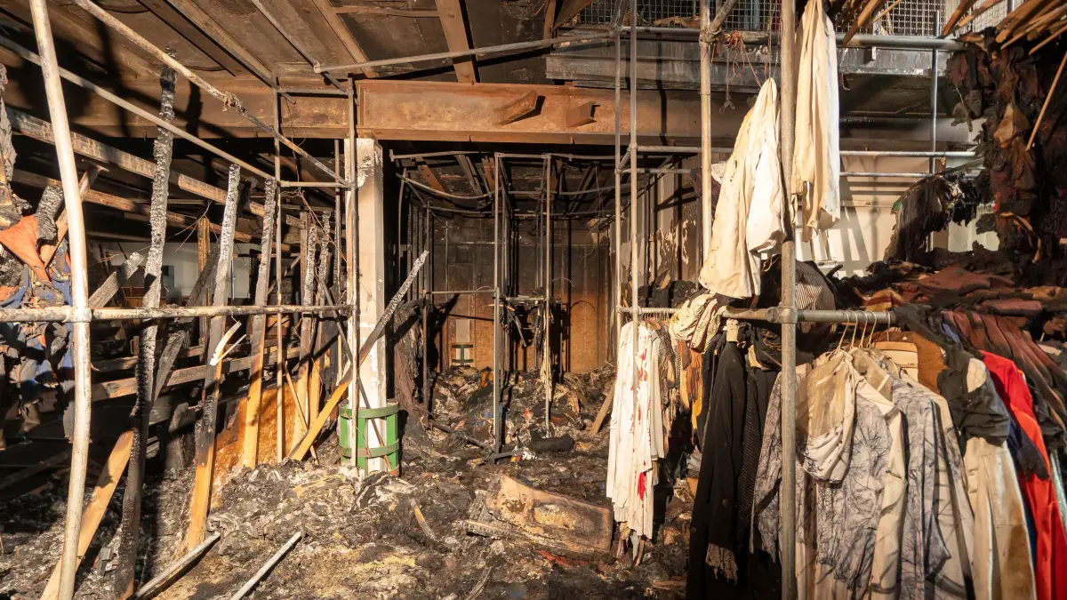 Ulmer Theater Probebühne in der Bleichstraße nach dem Brand und Paketposthalle