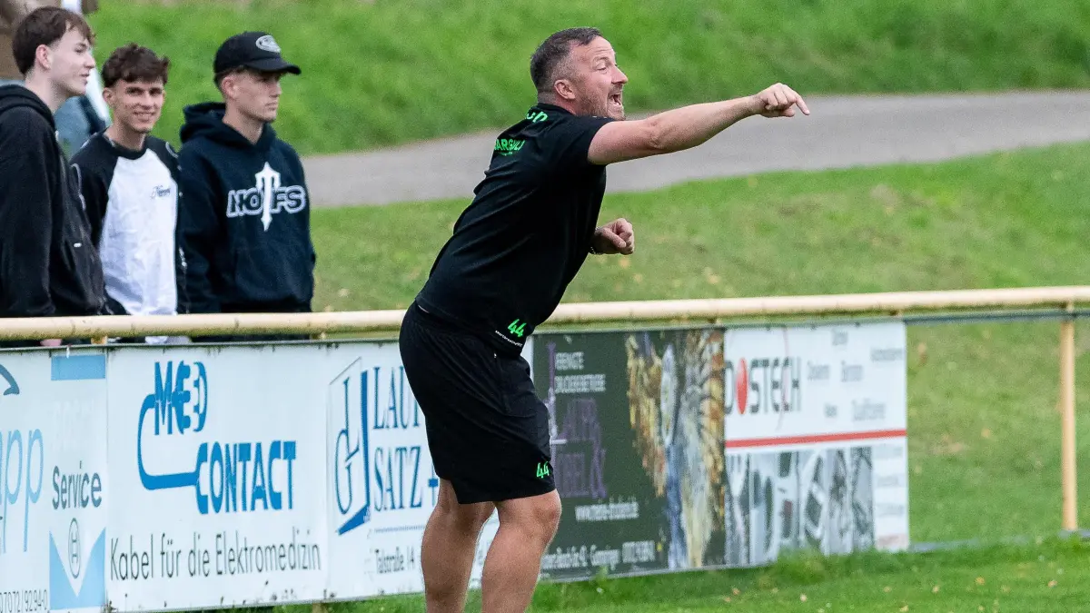 SV Nehren vs. SV Seedorf, Fussball, Landesliga Staffel 3, Saison 2025/2026, Spieltag 8, 21.09.2025: Pedro Keppler (SV Nehren Trainer),
SV Nehren vs. SV Seedorf, Fussball, Landesliga Staffel 3, Saison 2025/2026, Spieltag 8, 21.09.2025,
Foto: Eibner-Pressefoto/Florian Schust