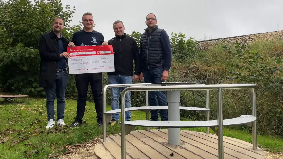 Spendenübergabe Spielplatz Schalkstetten Spielgeräte Jugend- und Heimatverein (JHV) Raab