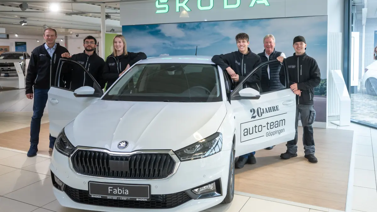 Gute Taten 25/26 Hauptgewinn Auto Skoda Fabia Autohaus Jubiläum 20 Jahre Auto-Team