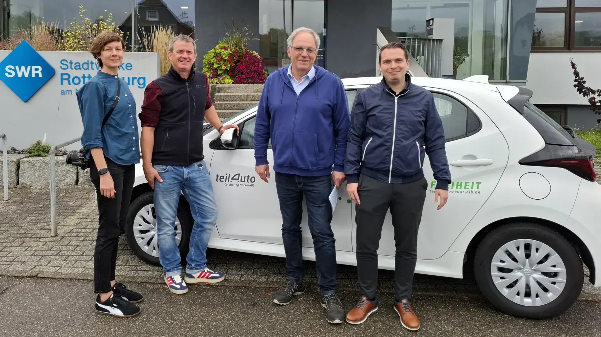 Kooperation Stadtwerke Rottenburg, Teilauto Neckar-Alb. Frau Fischer, Martin Heer, Martin Beer, Patrick Esser