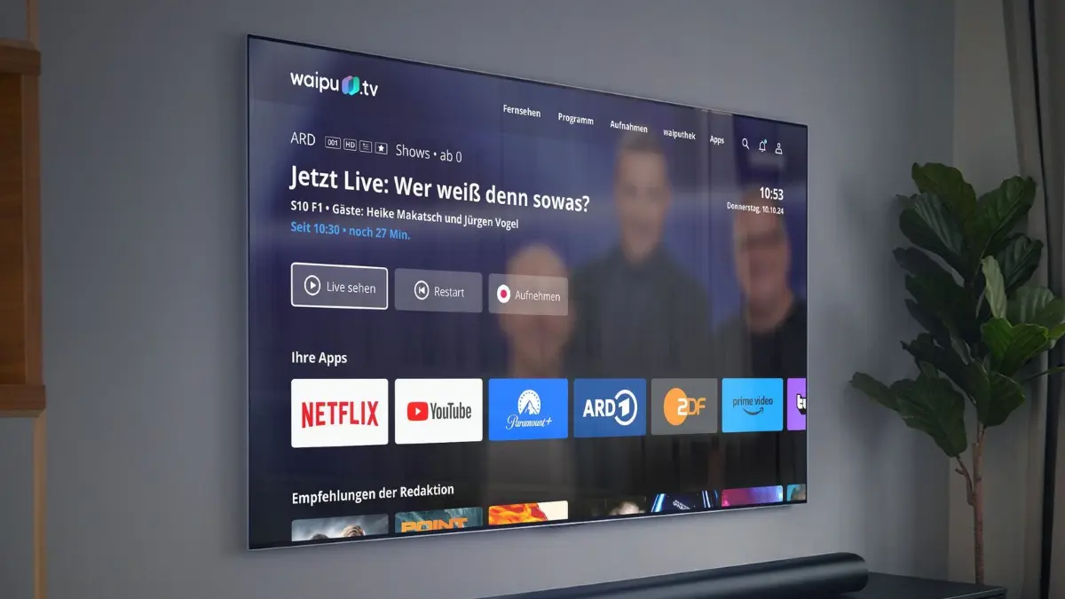 IPTV zum Einstiegspreis: waipu.tv macht Schluss mit Kabel- und Satellitenfernsehen/ Fachpresse urteilt: „Testsieger“, „ausgezeichnet“ und „sehr gut“
