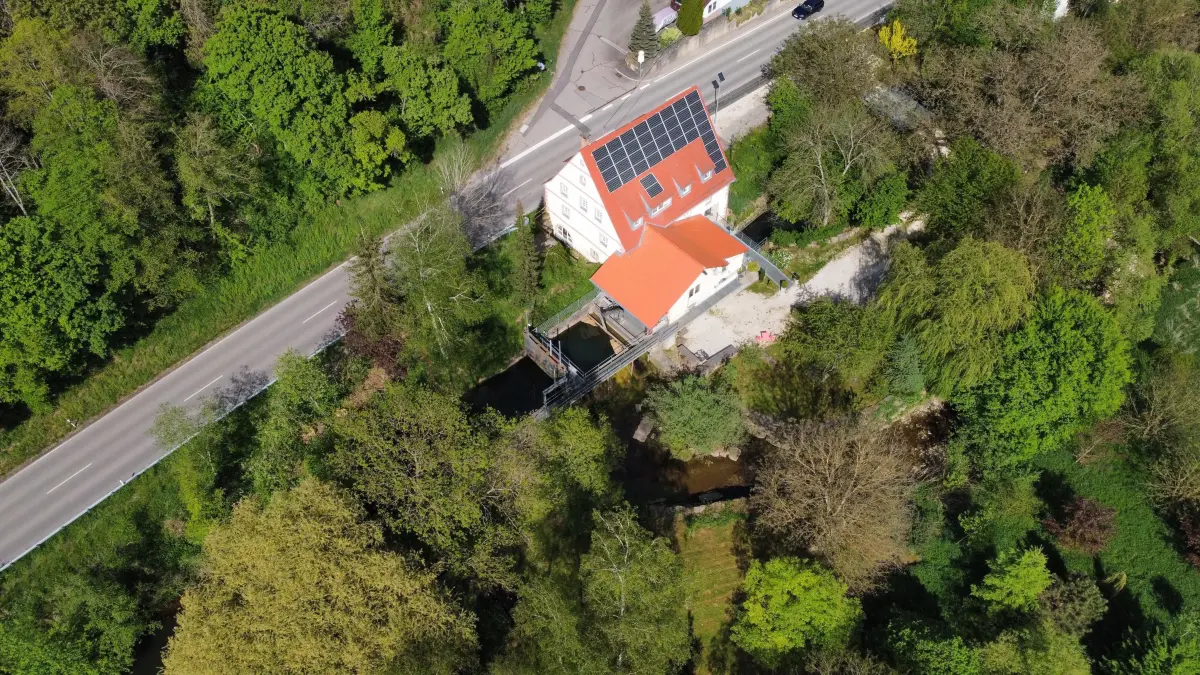 Ein Luftbild der Weitinger Mühle. Sie soll nun ausgebaut werden.