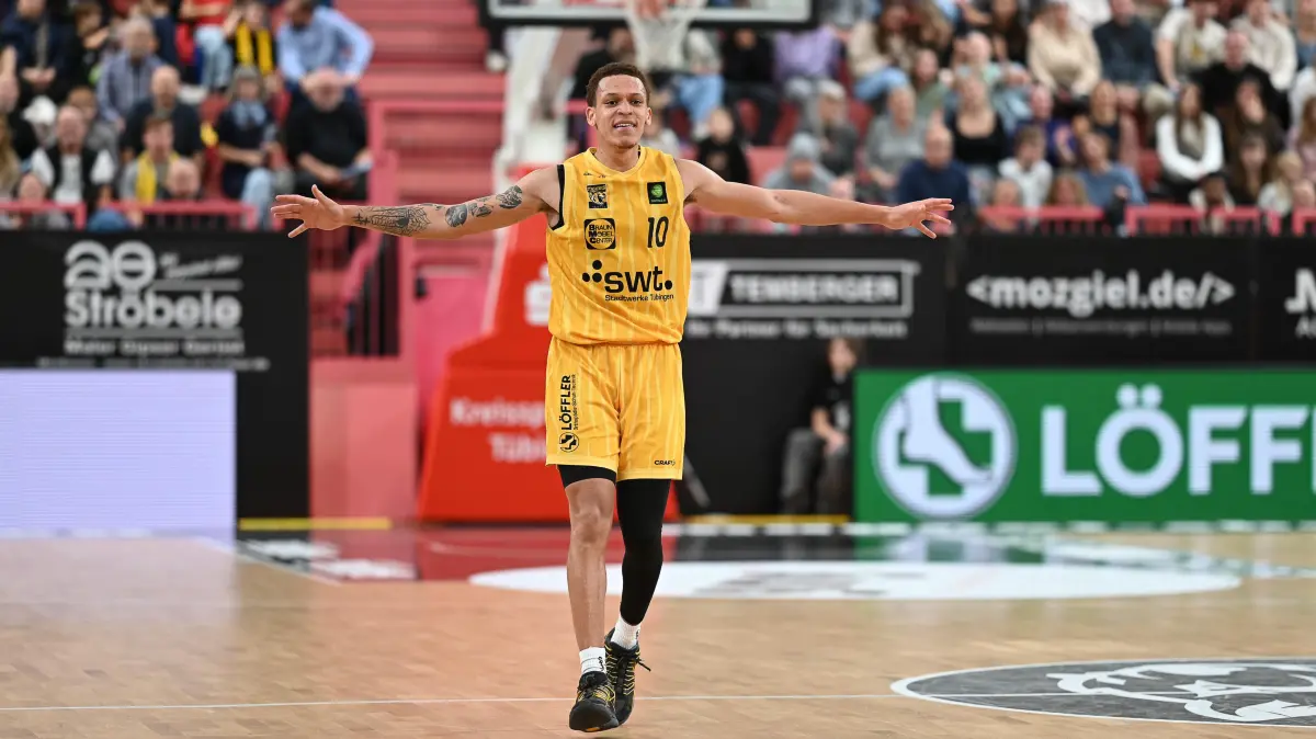 GER, Tigers Tuebingen vs. SBB Baskets Wolmirstedt, Basketball, Herren, Pro A, 2. Barmer Basketball Bundesliga, Saison 2025/2026, 25.10.2025: Isaiah Sanders (Tigers Tuebingen, #10) Freisteller
GER, Tigers Tuebingen vs. SBB Baskets Wolmirstedt, Basketball, Herren, Pro A, 2. Barmer Basketball Bundesliga, Saison 2025/2026, 25.10.2025
Foto: Eibner-Pressefoto/Nicolas Woern