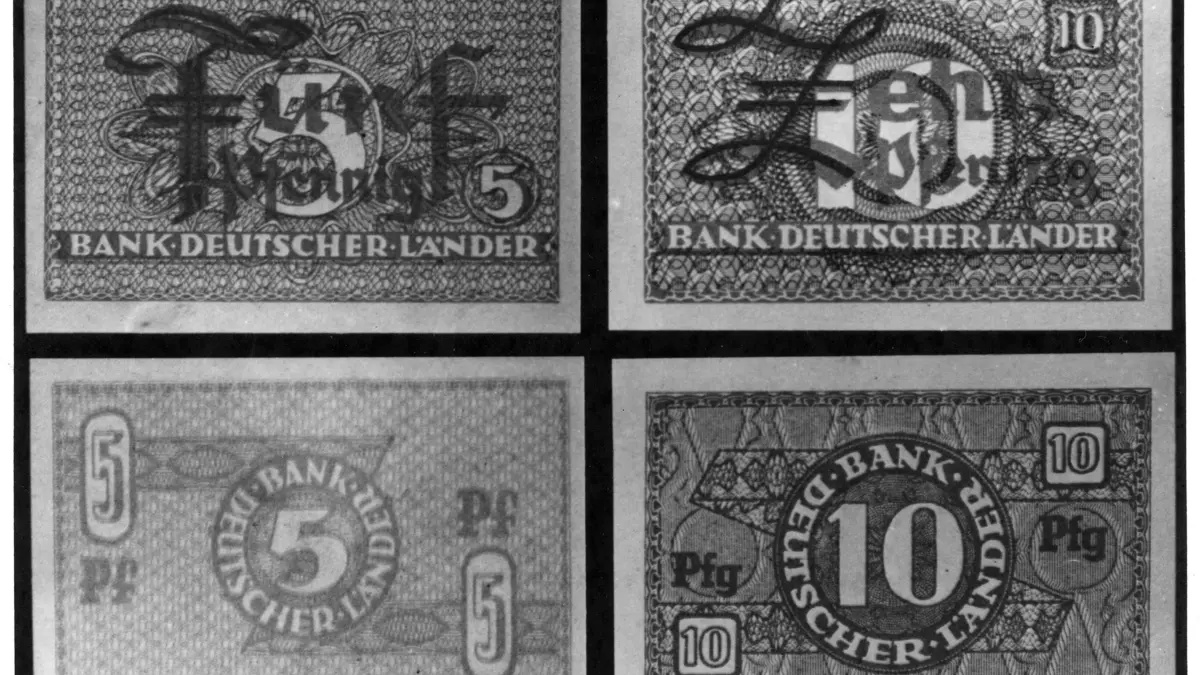 Neues Papier-Kleingeld nach der Währungsreform