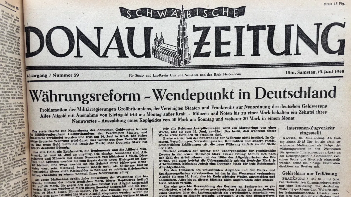 Am Samstag, 19. Juni 1948 wird in Deutschland verkündet, wann und wie die Währungsreform in Kraft tritt.