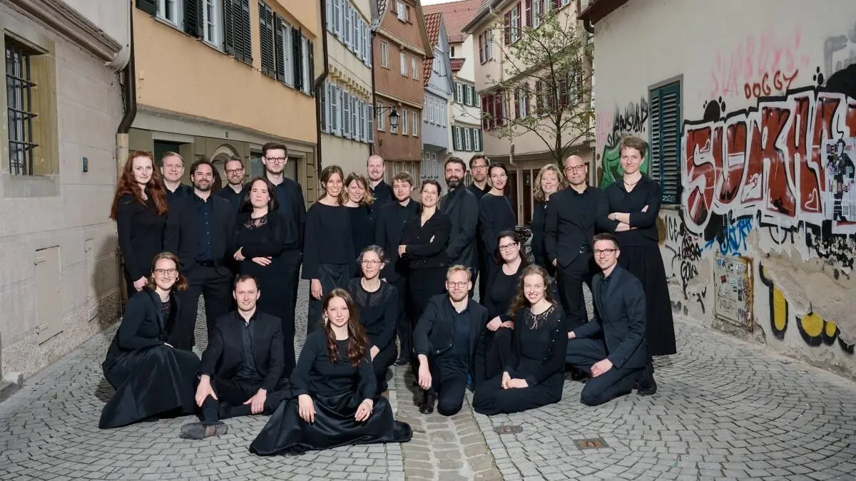 Das Ensemble Horizons beim Fototermin in der Tübinger Altstadt