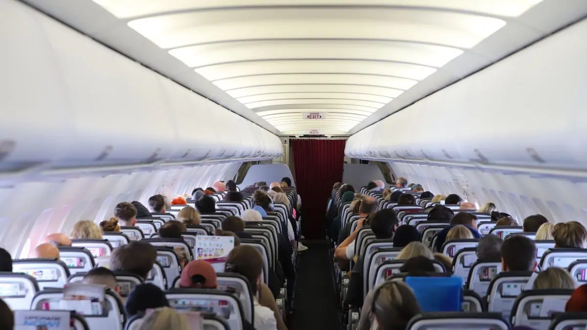 Die Kabine eines Flugzeugs