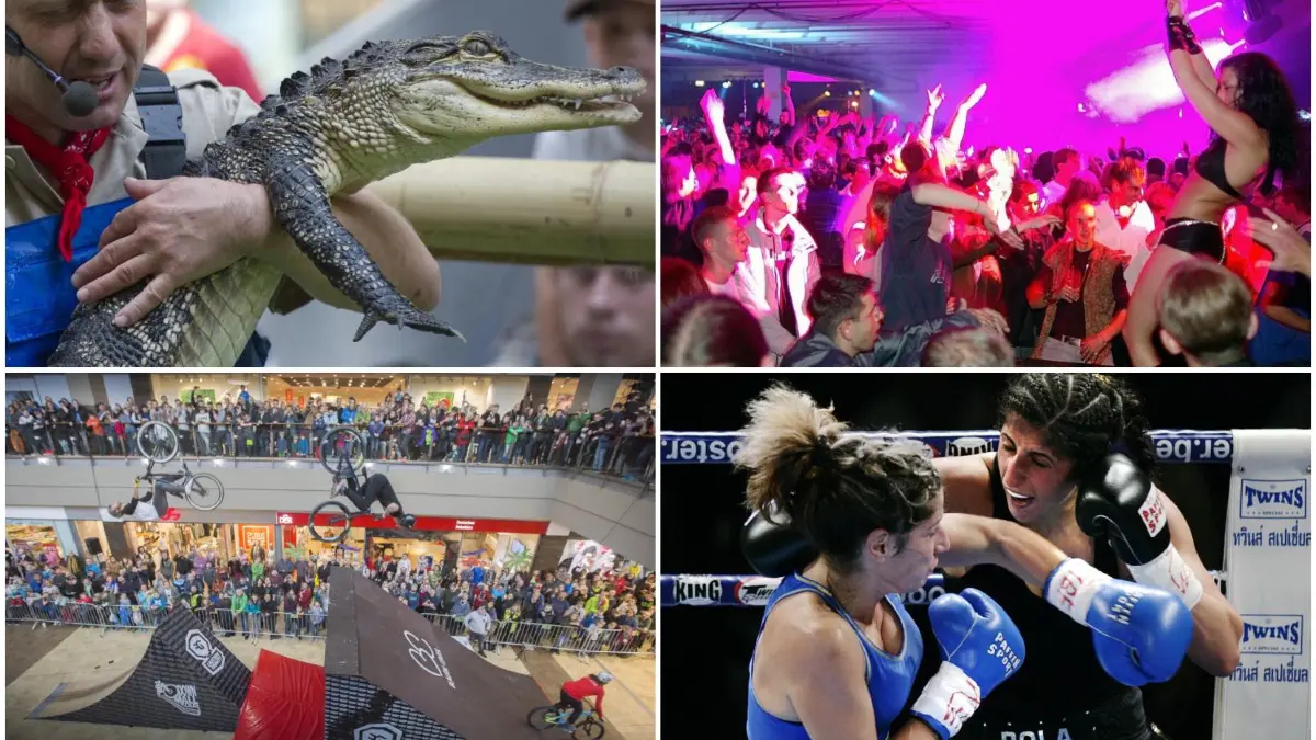 Ob lebende Reptilien, Party auf dem Parkdeck, BMX-Stunts oder Thaiboxen: Im Ulmer Blautal-Center gab es auch abseits der Shops immer wieder viel zu entdecken.