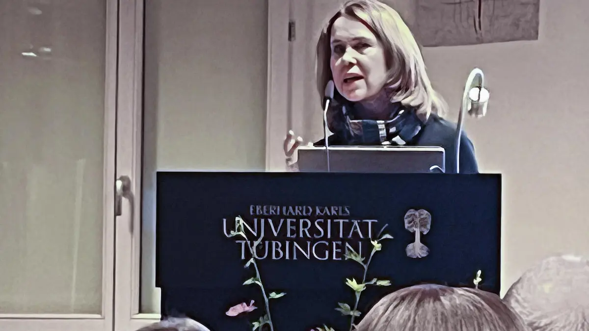 Wissenschaftsministerin BaWü Petra Olschowski beim Festakt zum 10 jährigen Jubiläum von Tübingen School of Education (TüSE)
06.11.25 Foto: Christine Laudenbach