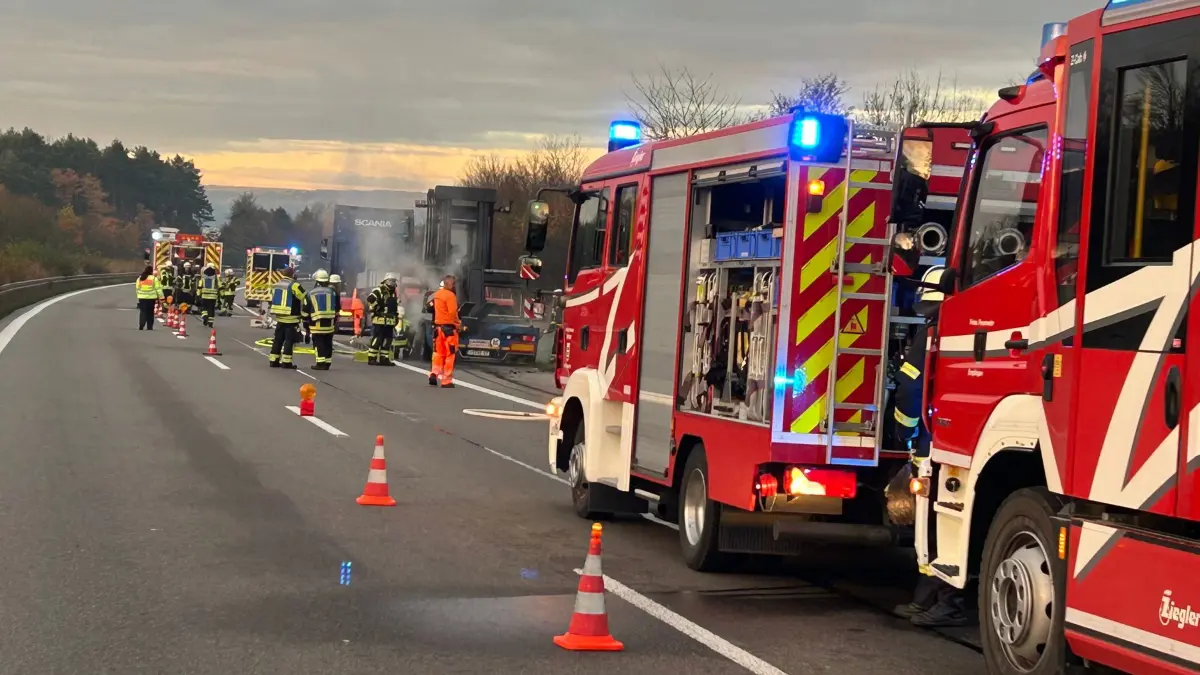 Einsatz auf der A81 bei Empfingen am Samstagmorgen.