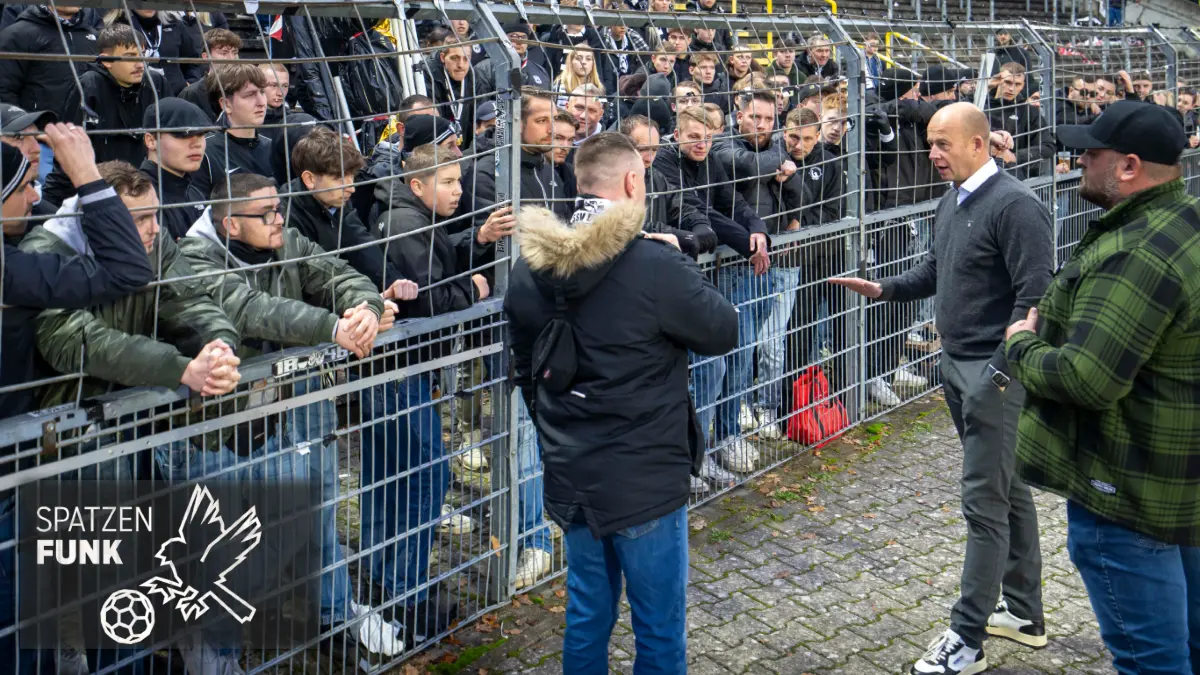 SSV Ulm Fussball gegen Rostock Nach dem Spiel Thiele und Fans Podcast