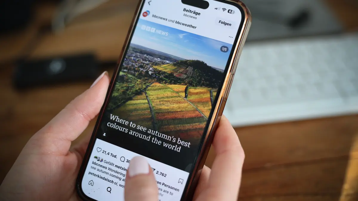 Die Färbung der Weinberge in Metzingen ist der BBC eine Nachricht wert.