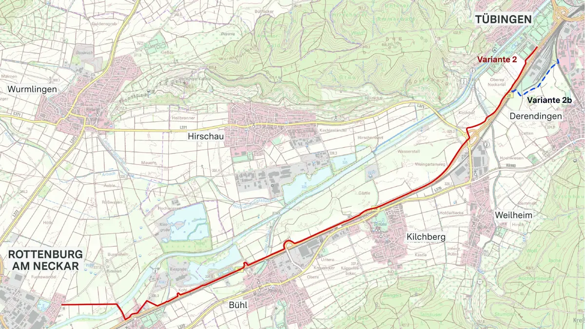 Änderung der Vorzugsvariante bei dem Radschnellweg RS 11 (L) Tübingen Rottenburg a.N.