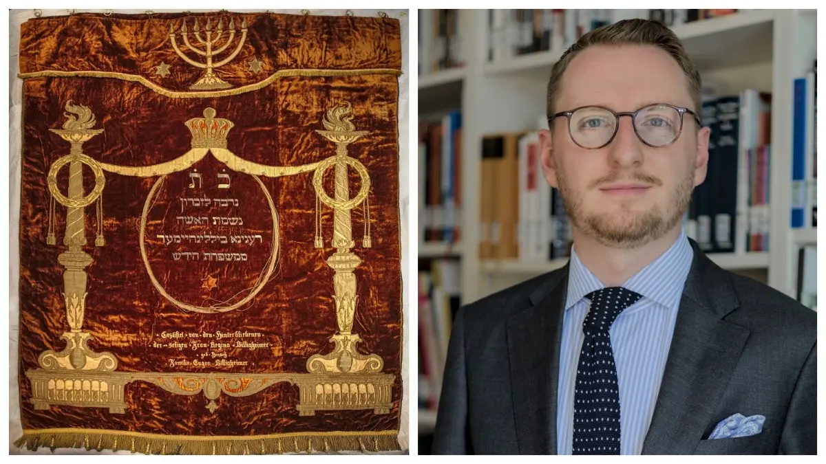 Christian Porzelt vom Jüdischen Museum in Augsburg machte eine besondere Entdeckung. Ein Tora-Vorhang aus der Altenstadter Synagoge.