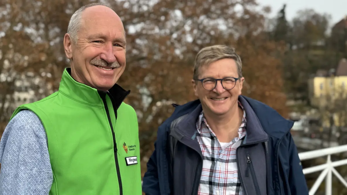 Norbert Kohler und Siegfried Bürker vom Schwäbischen Albverein