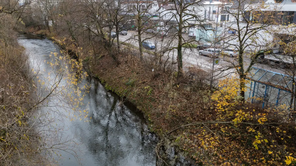 Die Fils im Bereich der Göppinger Jahnstraße, einer der fünf Fokusräume der Göppinger Stadtenwicklung
