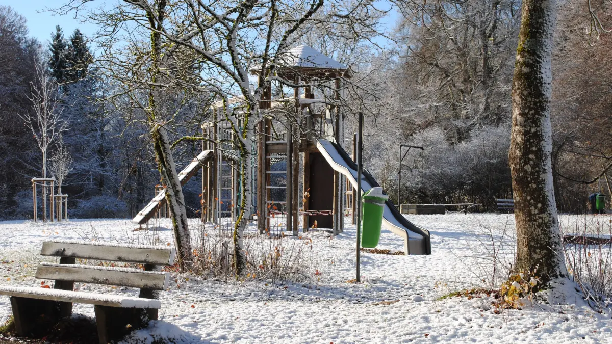 Erster Schnee in Laichingen.