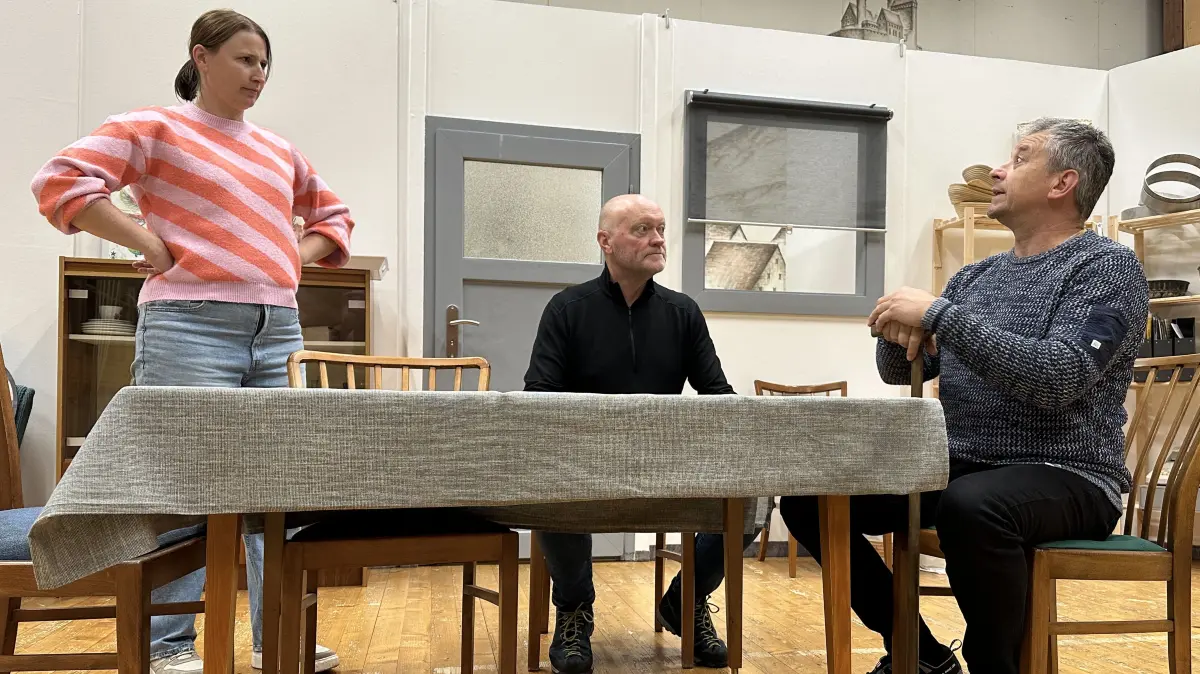 Katrin Hermann, Karl-Heinz Koch und Daniel Bauman schon fleißig am Proben.