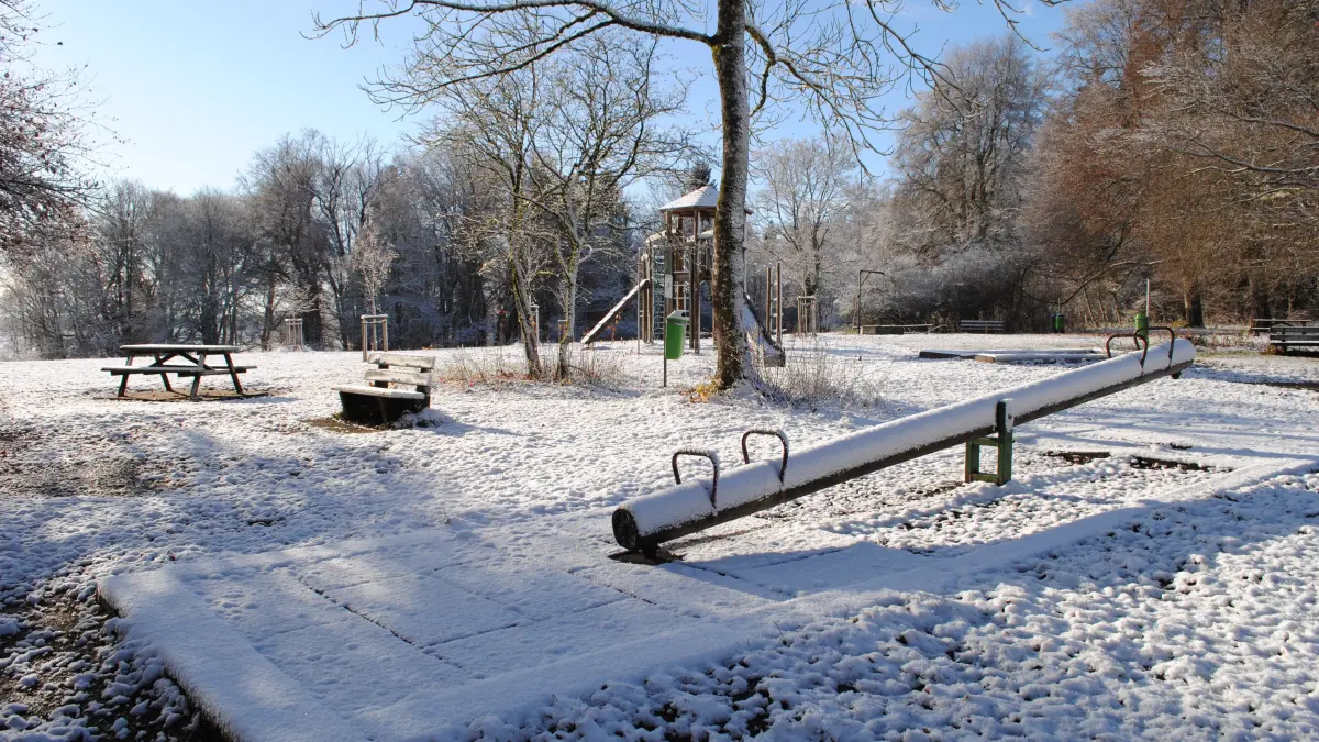 Erster Schnee in Laichingen.