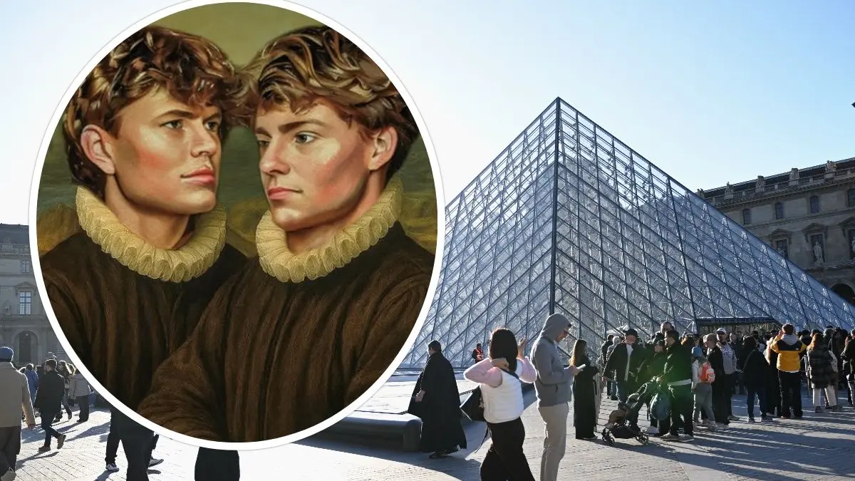 Zwei belgische TikToker schmuggelten ihr eigenes Gemälde in den Louvre und hängten es wenige Meter von der Mona Lisa entfernt an die Wand.