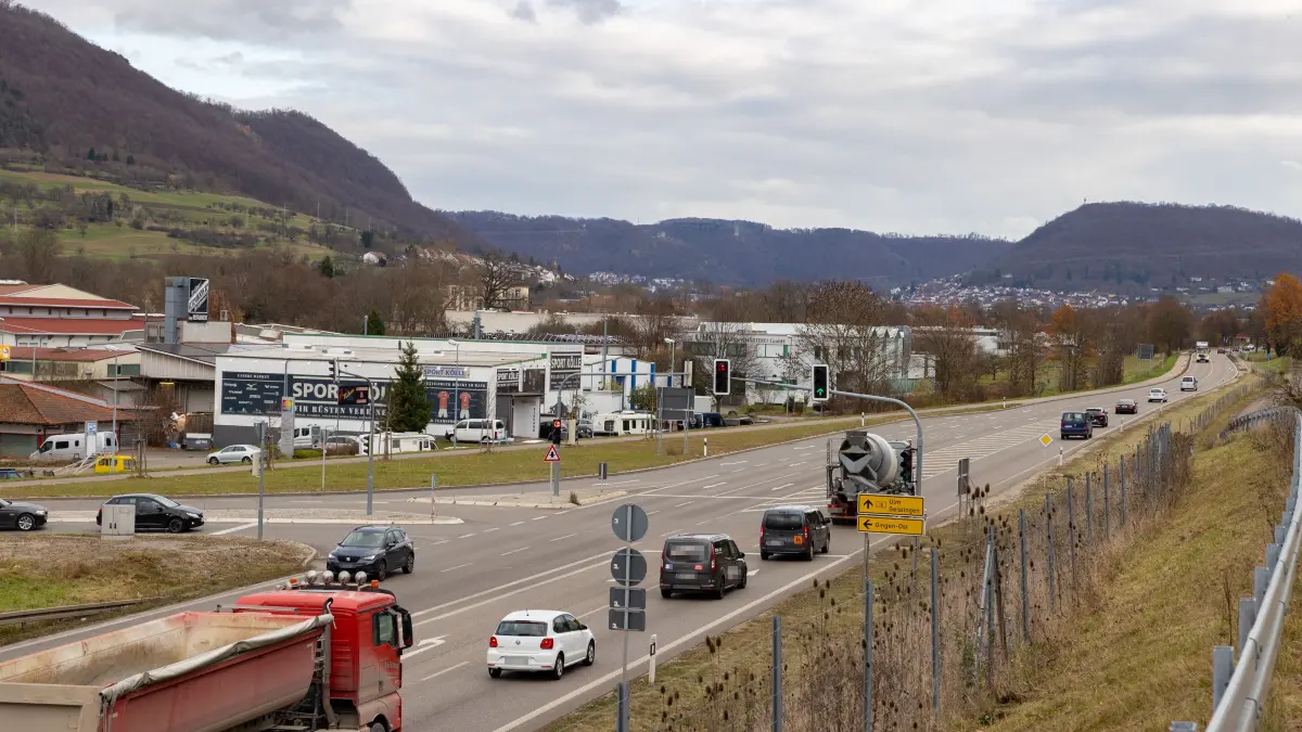 Gingen, B10, Fahrtrichtung Geislingen, Anschlussstelle Gingen-Ost