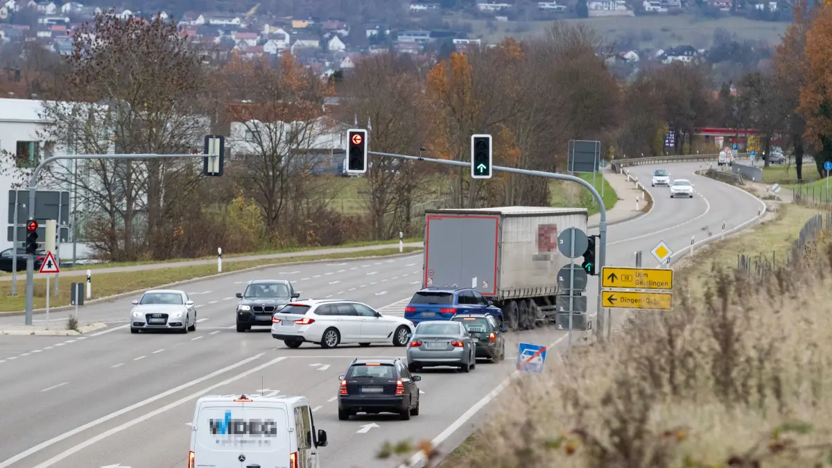Gingen, B10, Fahrtrichtung Geislingen, Anschlussstelle Gingen-Ost
