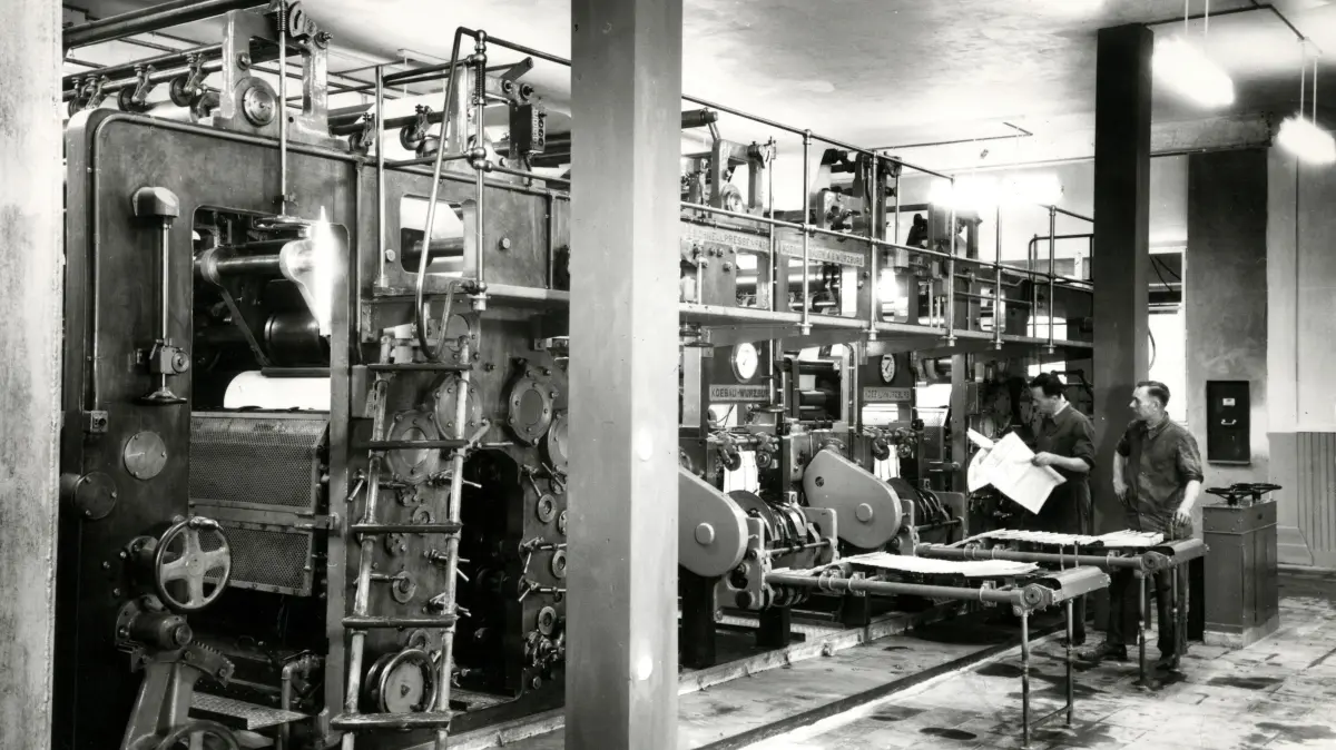 Die 1955 in Betrieb genommene Rotationsmaschine.
