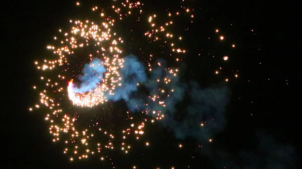 (ohne Überschrift): Vorsicht: Dieses Foto ist möglicherweise nur für den einstigen Verlag Schwäbisches Tagblatt verwendbar. Silvester Feuerwerk Horb 1.1.2018.Bild: Kuball