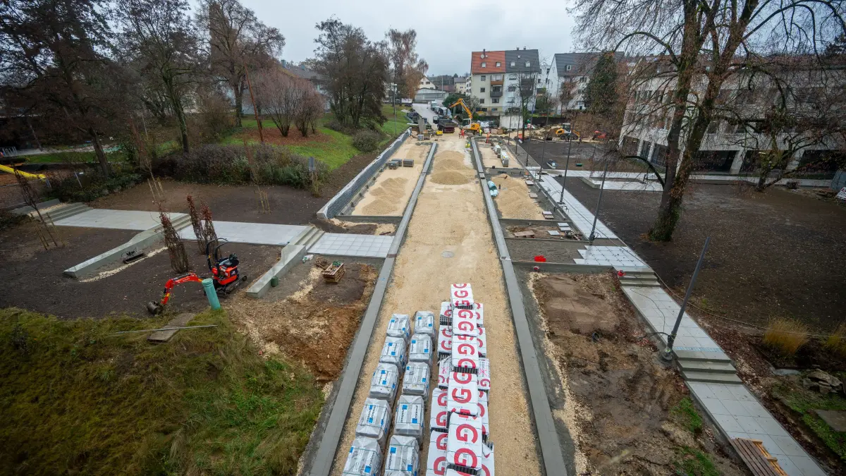 Göppingen Baustelle Parkplatz Landratsamt