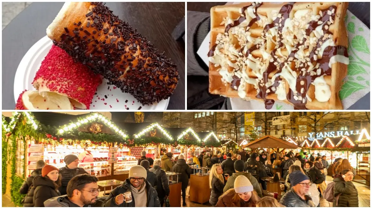 Weihnachtsmarkt Ulm süße Speisen Collage für Online