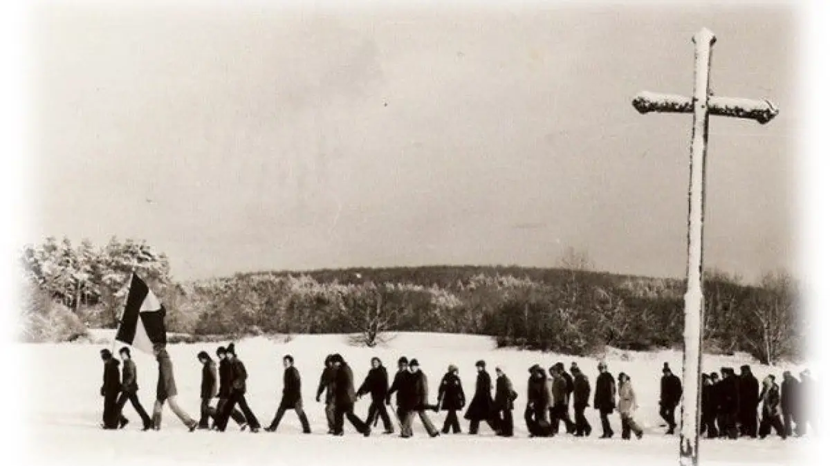 Ensmad-Wallfahrt der Kolpingfamilie Zwiefalten. Bild Ende der 1960er-/ Anfang der 1970er-Jahre