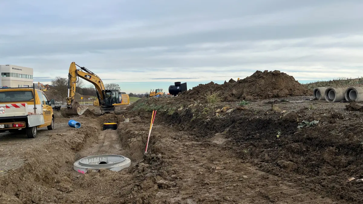 Die Arbeiten am Abschnitt C des interkommunalen Gewerbegebiets "InPark A81" gehen voran.