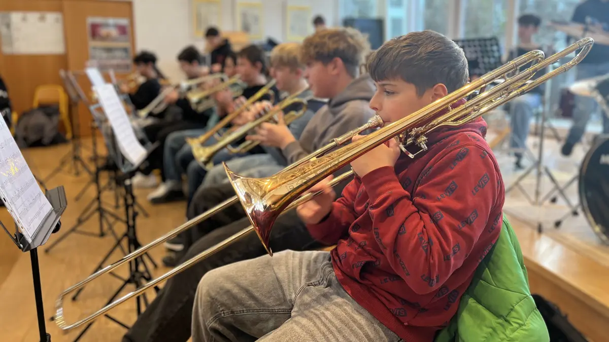 Bläserklasse Eichendorffschule Crailsheim, Probe für Konzert