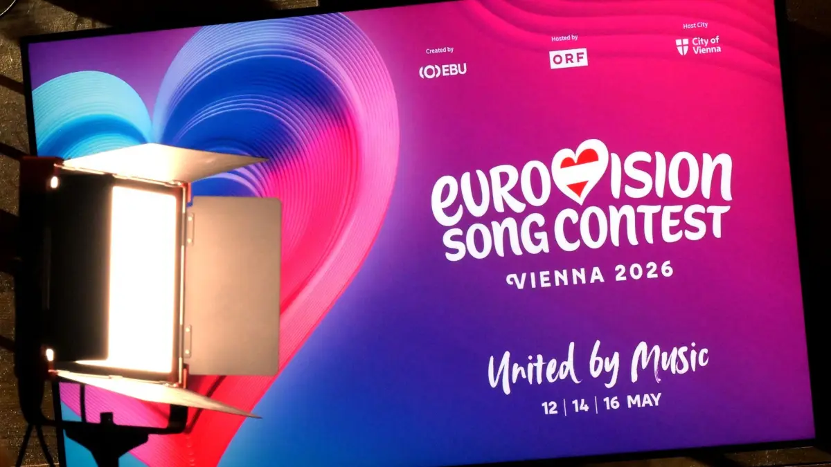 Der Streit um die Teilnahme Israels hat die EBU lange beschäftigt: ARCHIV - 18.11.2025, Österreich, Wien: Das Logo zum Eurovision Song Contest (ESC) - Vienna 2026 ist im Rahmen des Pressetermins «Medienupdate zum Eurovision Song Contest» in der Wiener Stadthalle zu sehen. (zu dpa: «Israel kann am ESC teilnehmen») Foto: Harald Schneider/APA/dpa +++ dpa-Bildfunk +++
