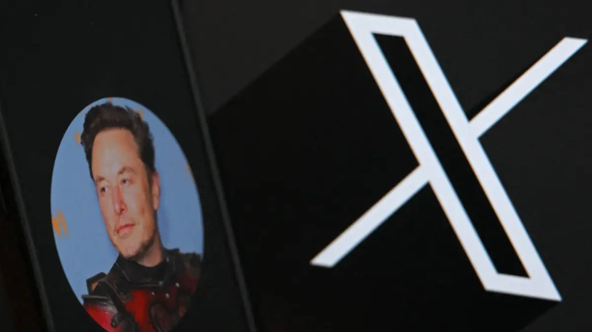 (FILES) This illustration photograph shows the logo of social network X (formerly Twitter) and a photograph of CEO of social network X, Elon Musk displayed on a smartphone in Brussels on September 27, 2024. The European Union hit Elon Musk's X with a 120-million-euro ($140-million) fine on December 5, 2025 for breaking its digital rules, in a move that risks a fresh clash with US President Donald Trump's administration. (Photo by Nicolas TUCAT / AFP)
