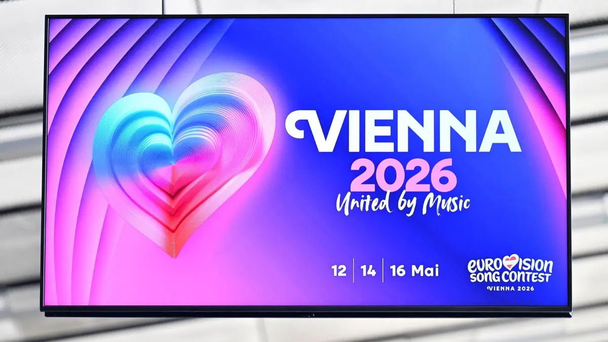 ESC 2026 in Wien: ARCHIV - 25.08.2025, Österreich, Wien: Eine große Tafel weist in der Stadthalle auf den ESC 2026 hin. (zu dpa: «Streit um Israel: Wie groß ist der Schaden für den ESC 2026?») Foto: Hans Klaus Techt/APA/dpa +++ dpa-Bildfunk +++