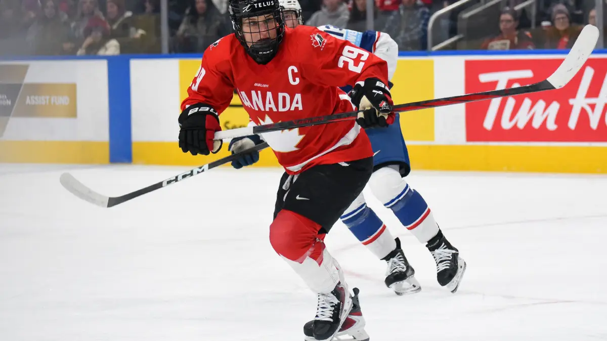 2025 Rivalry Series - Team United States v Team Canada - Edmonton - Game One: EDMONTON, CANADA - DECEMBER 10: Marie-Philip Poulin of Team Canada in action during Game One of the 2025 Rivalry Series against Team USA at Rogers Place on December 10, 2025, in Edmonton, Alberta, Canada. Leila Devlin/Getty Images/AFP (Photo by Leila Devlin / GETTY IMAGES NORTH AMERICA / Getty Images via AFP)