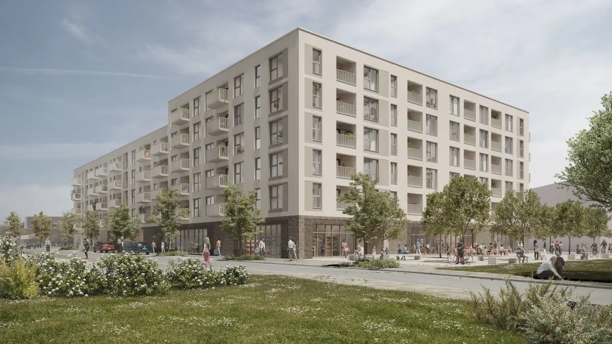 Geförderte Wohnungen und mehrere Gewerbeeinheiten baut das Unternehmen Fides im "Illerpark".