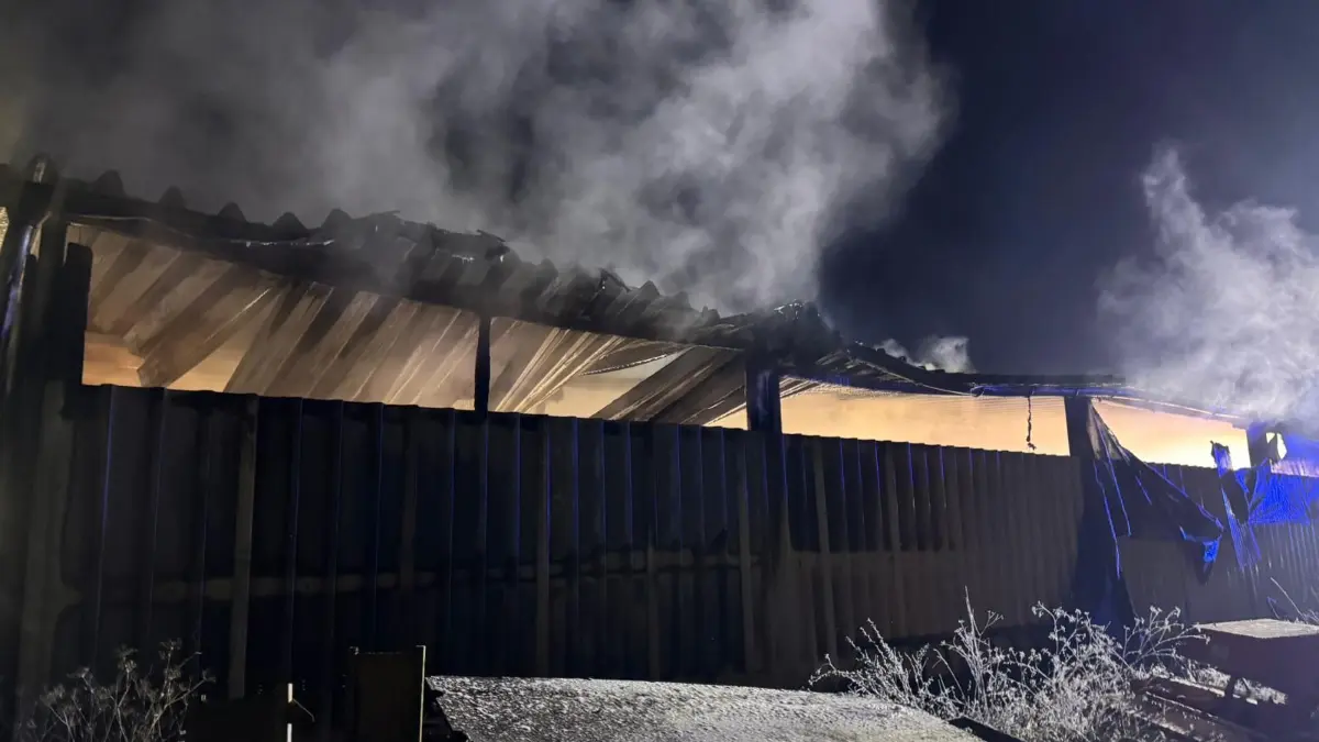Weithin sichtbar waren die Flammen und die Rauchwolken, die vom brennenden Stall am Weilheimer Ortsrand ausgingen.
