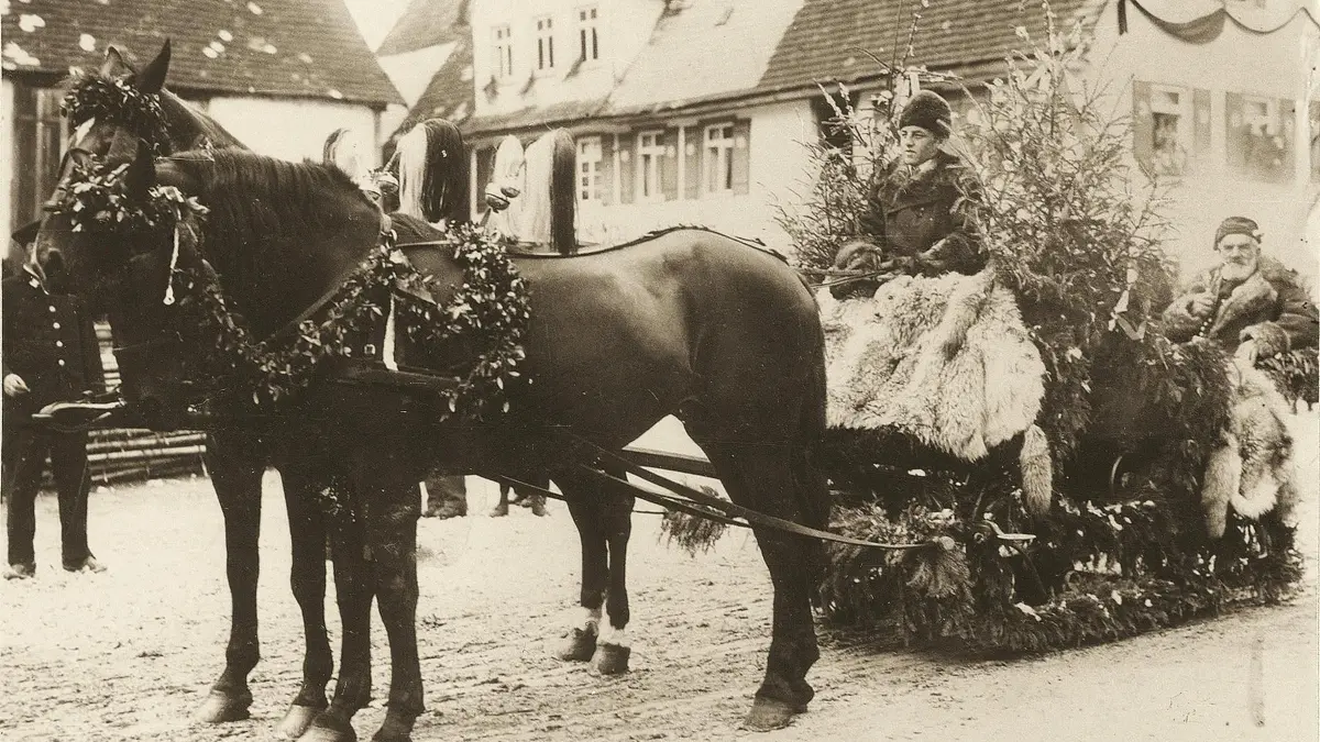 Bei Besuchen an Weihnachten kam der Pferdeschlitten zum Einsatz.