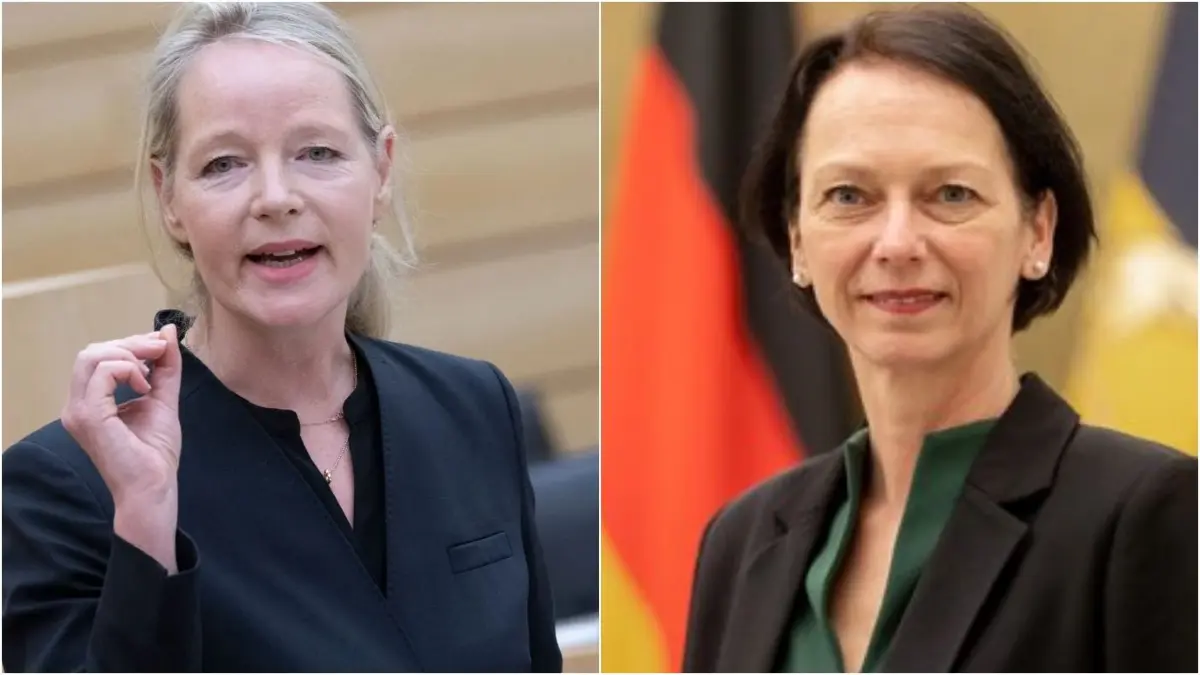 Baden-Württembergs Umweltministerin Thekla Walker (links) und die Stuttgarter Regierungspräsidentin Susanne Bay